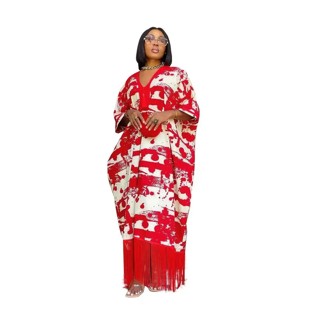 Maxy 2024 African Dresses for Women Tassels African Fashion Boubou Dashiki Ankara Outfits Evening Gown