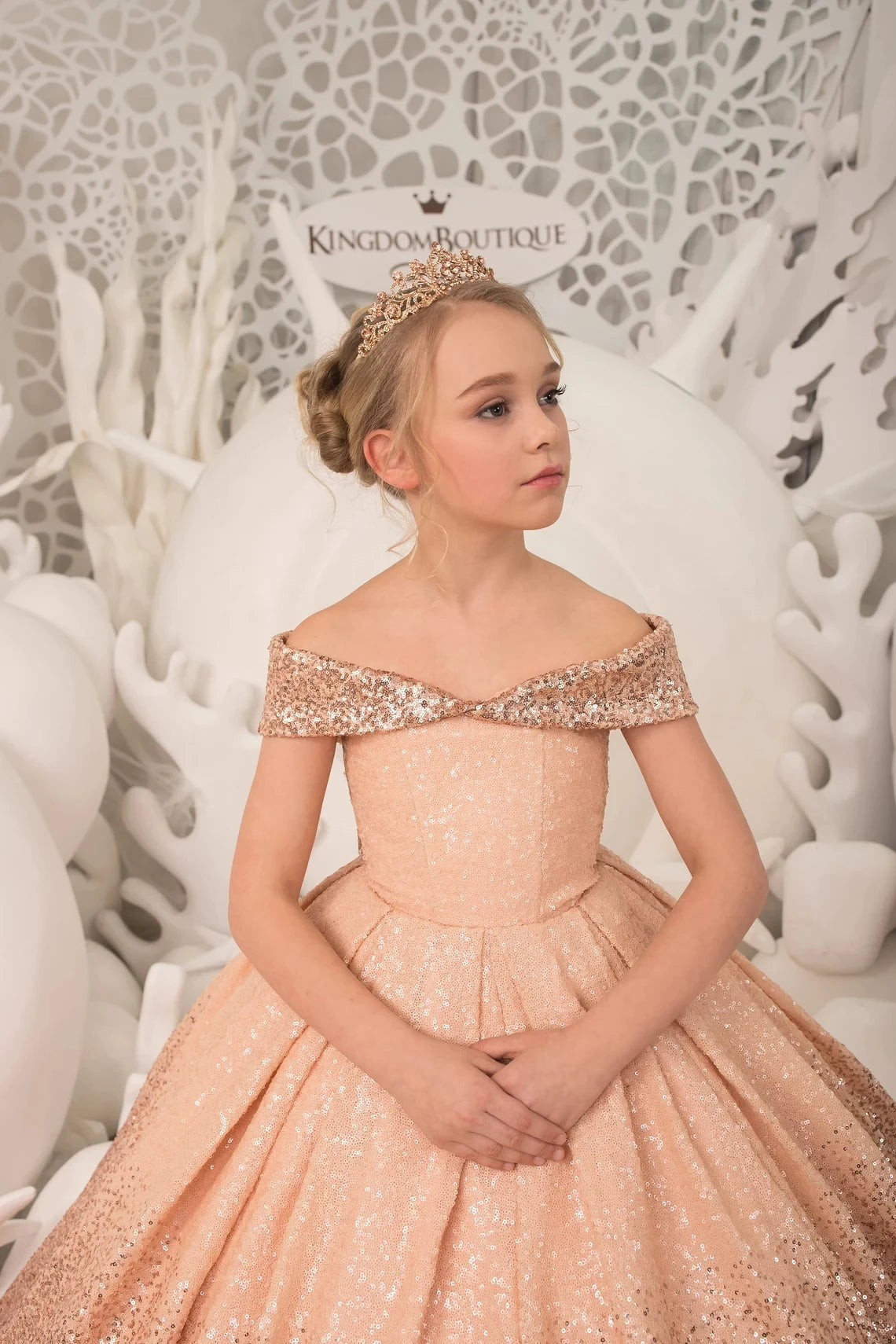 Babs Formal Kids Evening Dresses for Girls Birthday Party Elegant Sequins Dress Up Fluffy Long Luxury Pageant Prom Ball Gown Bow