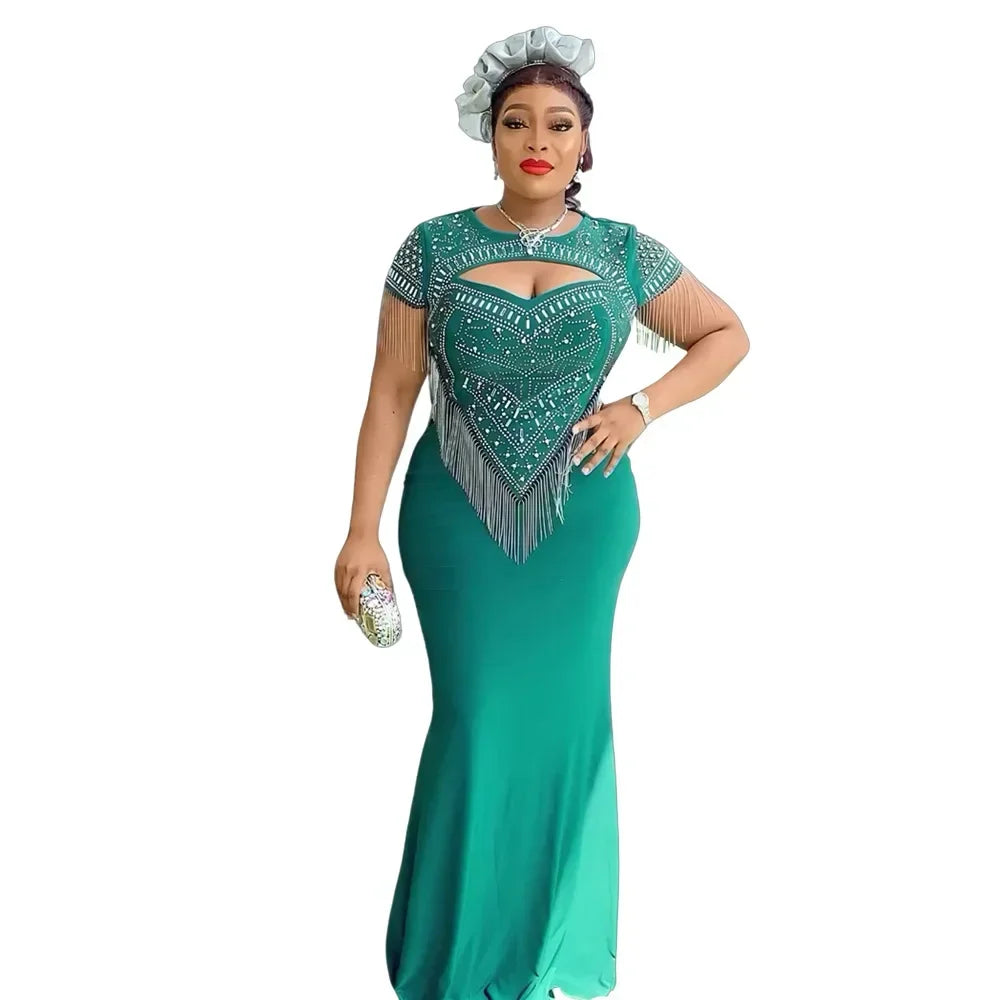 Maxy Robe Plus Size African Party Dresses for Women Sexy Bodycon Long Dress Elegant Wedding Evening Gowns Ankara Outfit