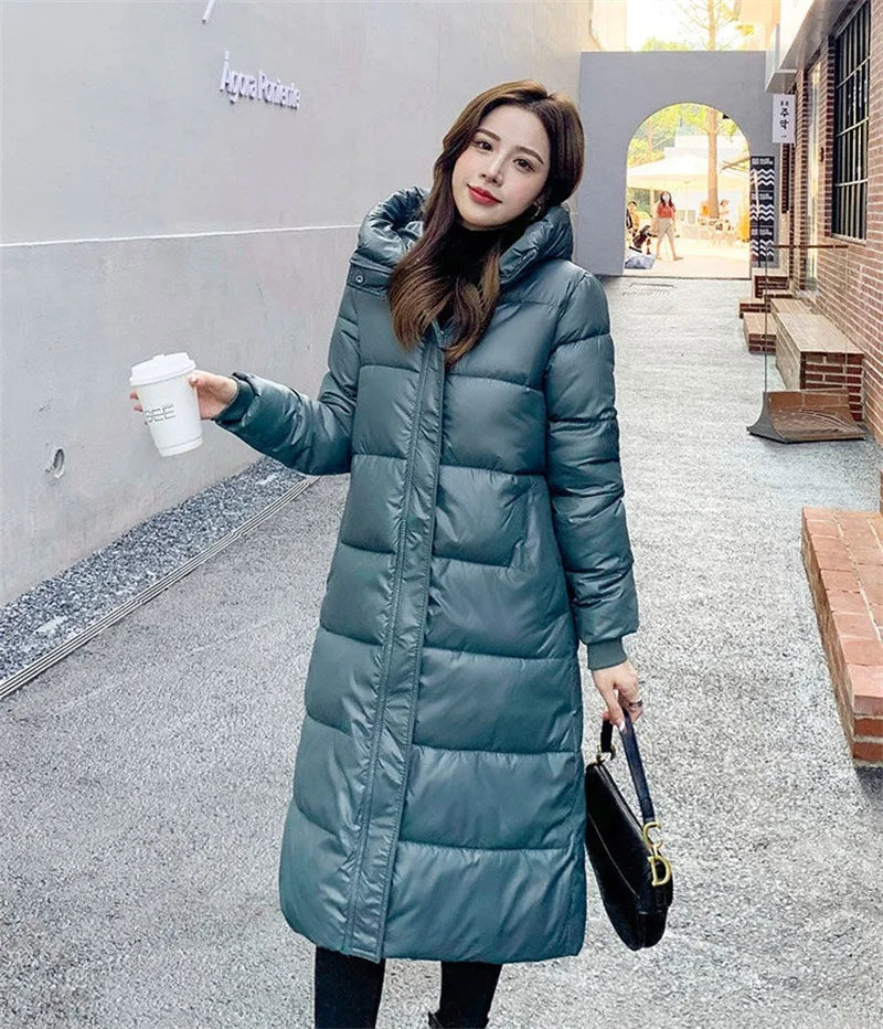 New Gracy Winter Women Jacket Warm Parkas Female Thicken Coat Cotton Padded Parka Long Hooded Outwear Loose Women Snow Jacket 4XL