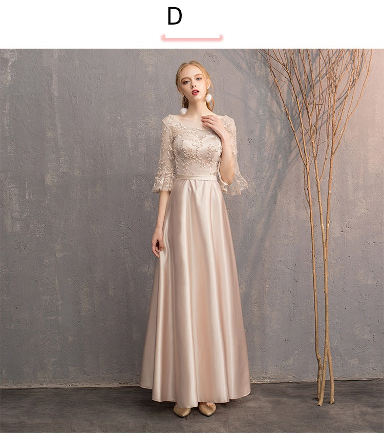 Maxy Bridesmaid Babs Dress Women 2024 New High Sense Niche Banquet Student Choir Performance Sisters Skirt Long Evening dress