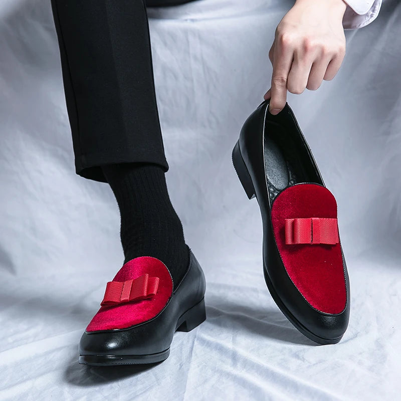 Visco Good Quality British Style Shoes Men Casual Leather Business Shoes 2025 Men's Dress Shoes Bow Tie Formal Leather Large Size 48