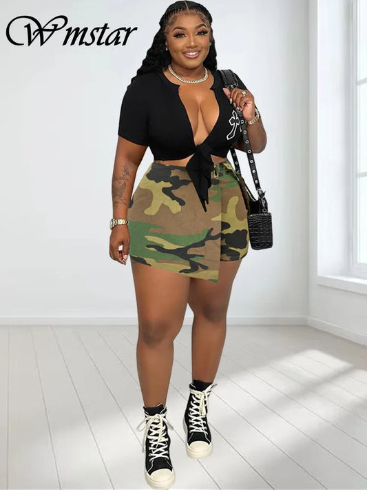 Maxy Women Clothing Shorts Skirts Cargo Camouflage Casual Sexy Fashion Streetwear New Mini Pants.