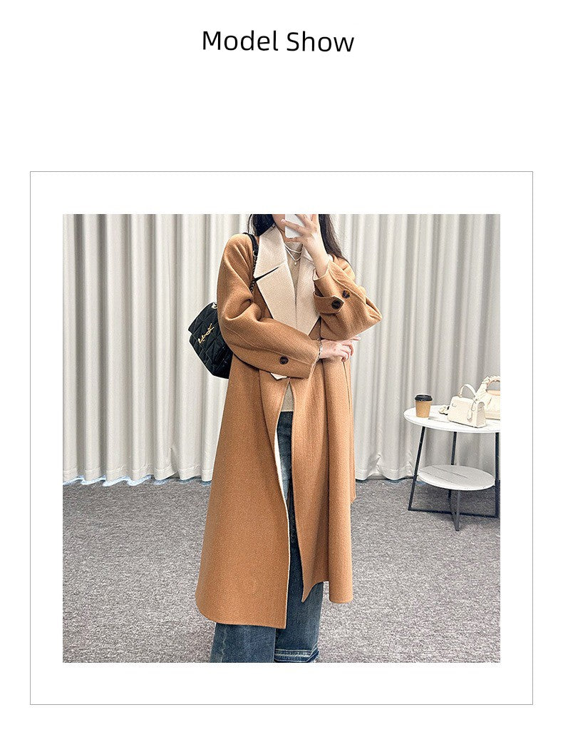 Babs Long Trench Coat for Women 2024 New Arrival Spring, Autumn and Winter Fancy Super Nice Hepburn Style Elegant Slimming Overcoat Outwear