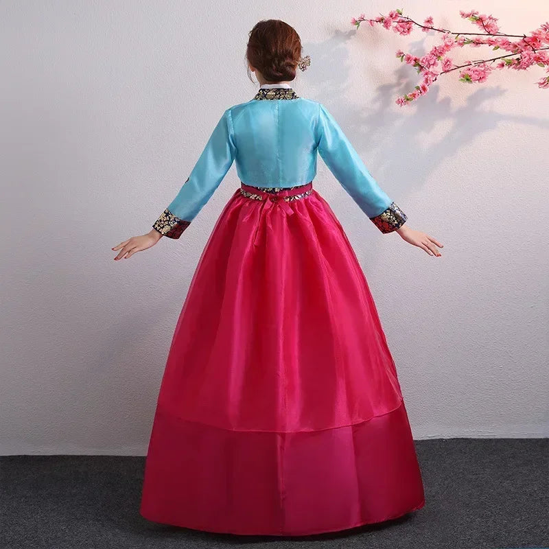 Babs Korean Minority Palace Performance Court Clothes Flower New Year Wedding Party Dance Dress