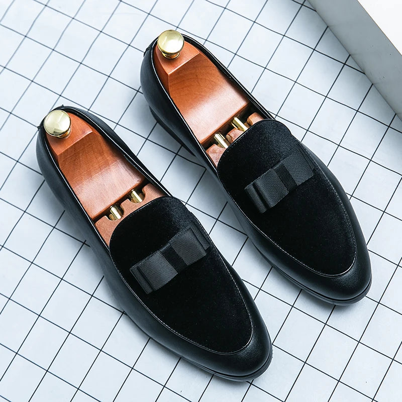 Visco Good Quality British Style Shoes Men Casual Leather Business Shoes 2025 Men's Dress Shoes Bow Tie Formal Leather Large Size 48