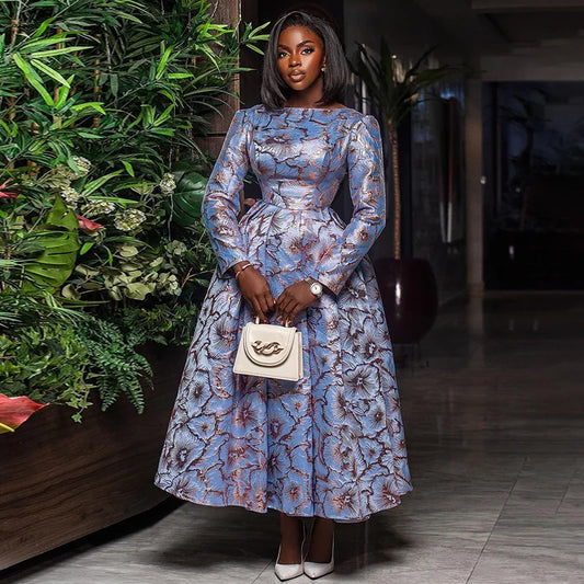 Babs Elegant Dresses for Women Plus Size Turkey Wedding Evening Party Dress Dashiki Ankara Outfits Robe Africa Clothing