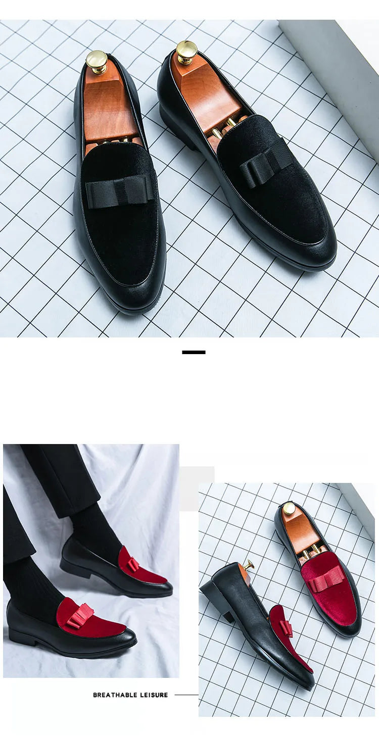 Visco Good Quality British Style Shoes Men Casual Leather Business Shoes 2025 Men's Dress Shoes Bow Tie Formal Leather Large Size 48