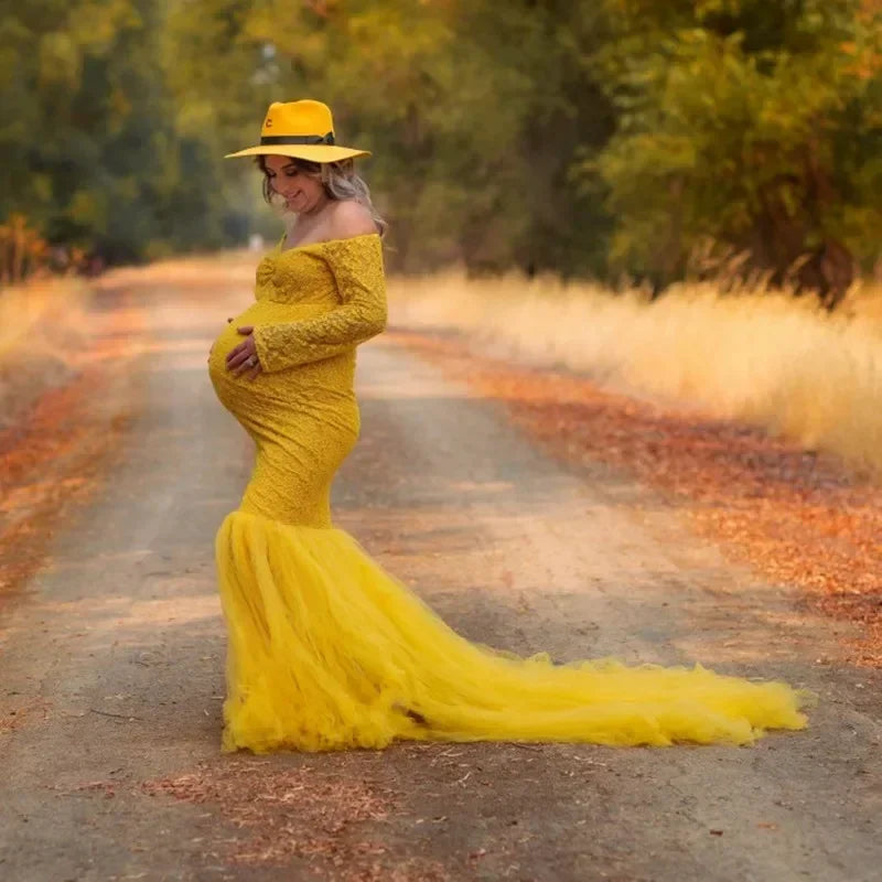 Elegant Maternity Gown Lace Macy Dress Pregnant Women Clothes Photography Pregnancy Dress Maternity Dresses for Photo Shoot