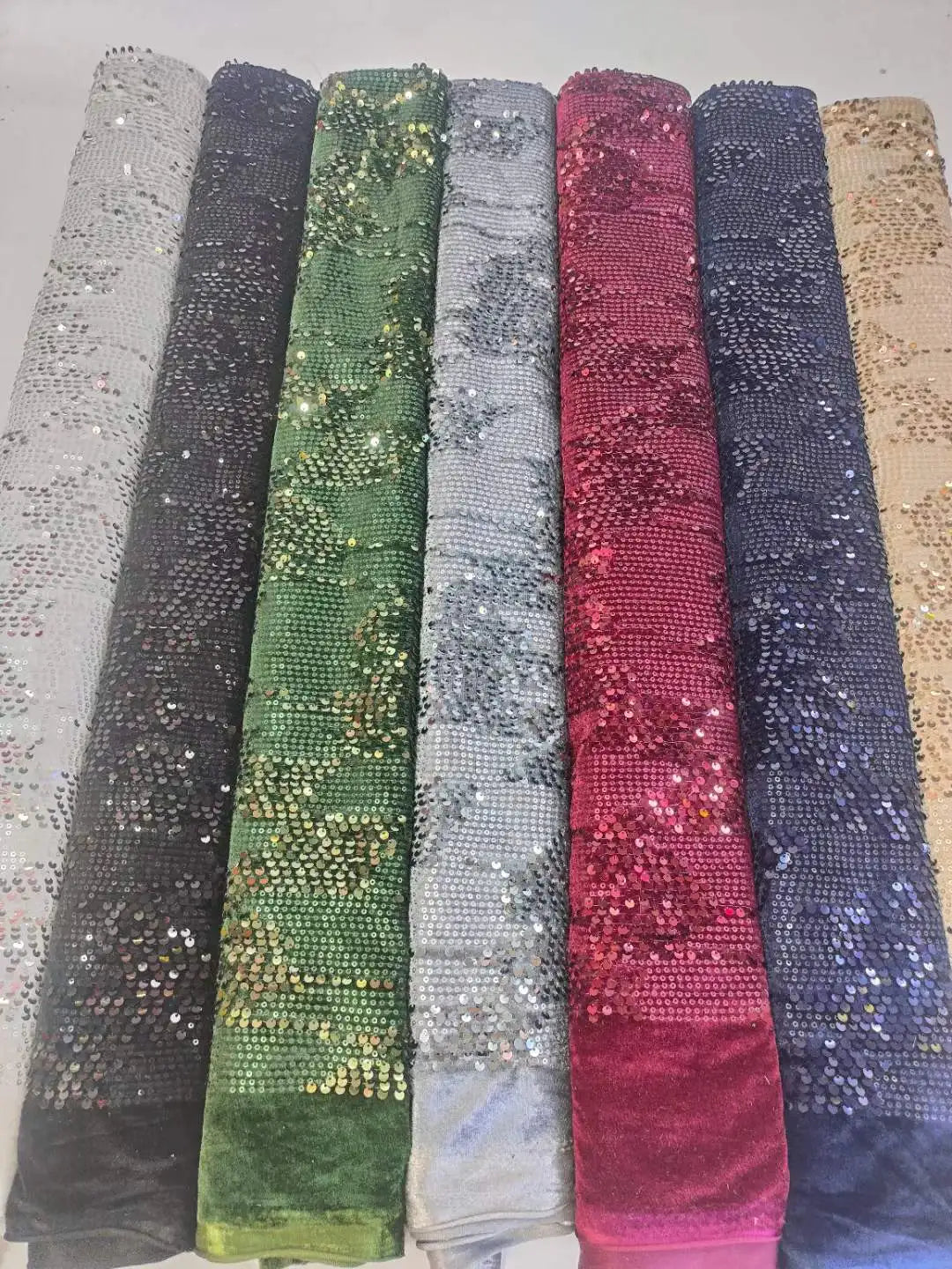 Macy Velvet Sequins Lace Fabric for Sew Party Dress Cloth Material Velvet With Cord Lace Wedding Party Dress