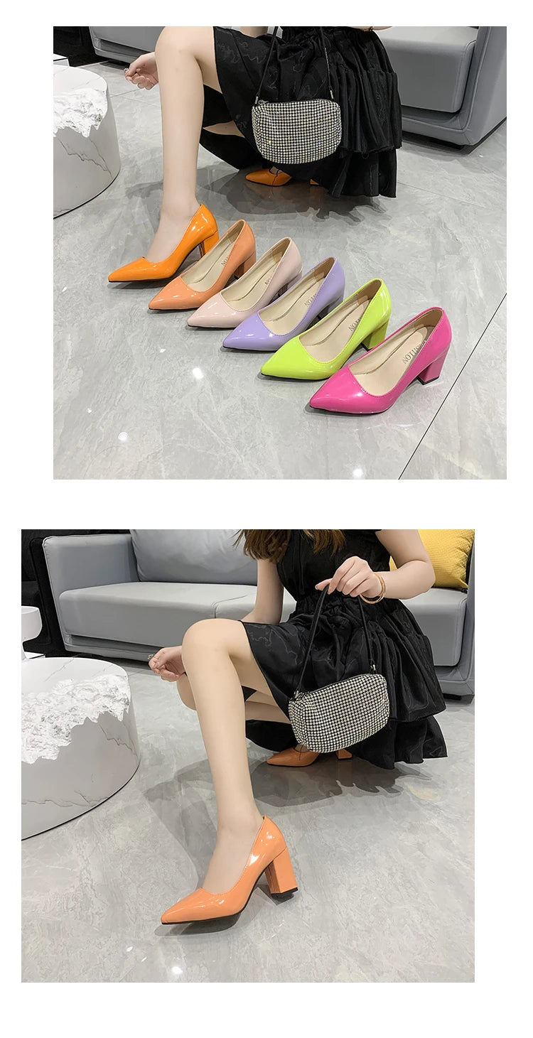 Momsey 2024 New Spring Pumps Fashion High Heels Shoes Women Slip on Ladies Pumps for Party Dress Candy Shoes