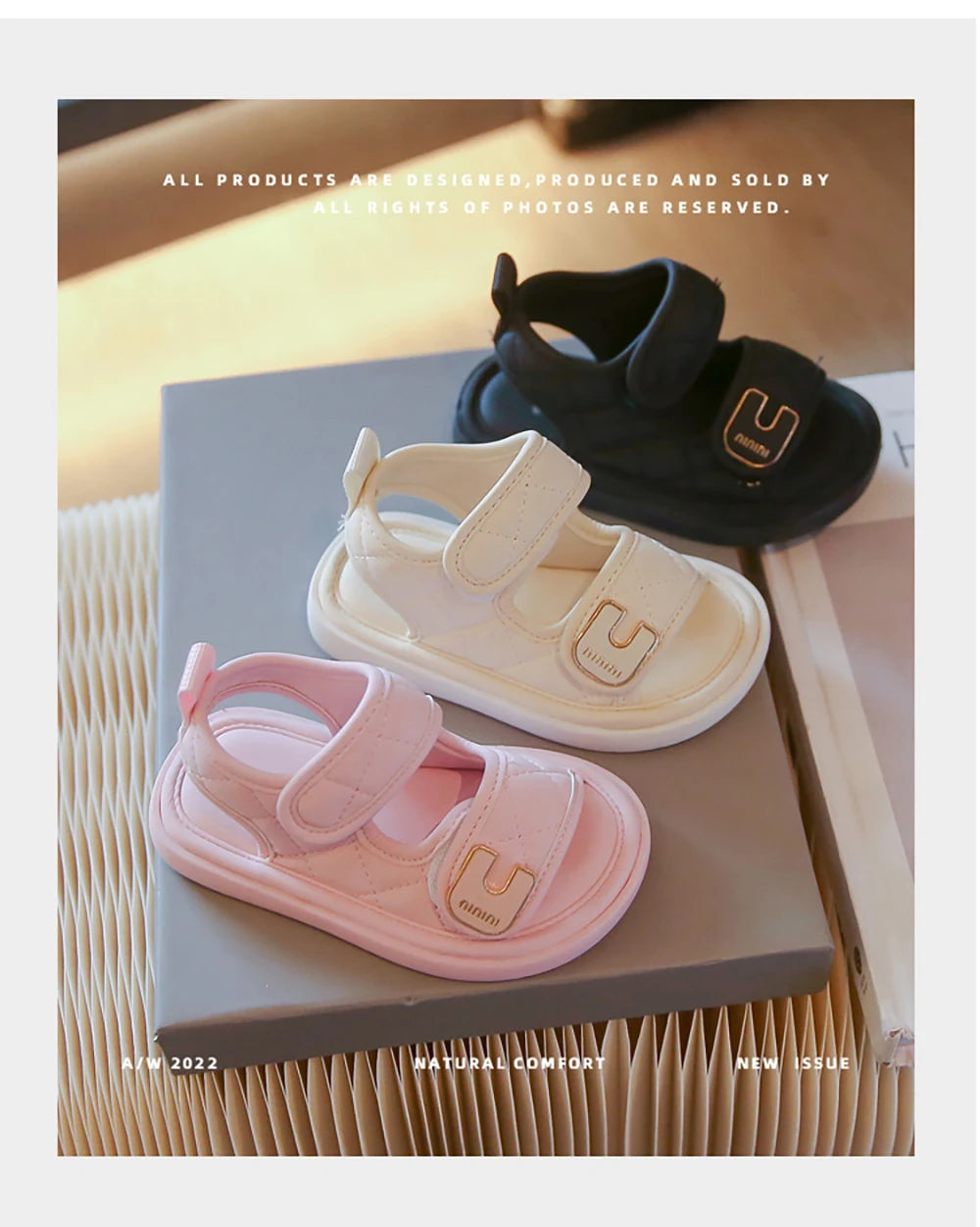 Maxy Summer Sandals For Girls PU Leather Waterproof Beach Sheos For Children Soft-soled Anti-slippery Girl's Sandals Summer Footwear