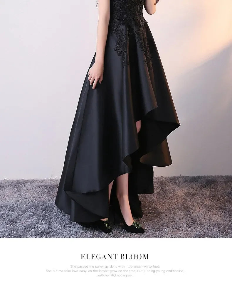 Maxy Evening Dress for Women New Style Simple, Elegant and Elegant Black Long Style Banquet Elegant Host Socialite Dress