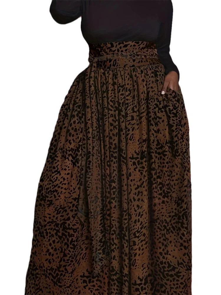 Maxy Plus Size Women Clothing Skirts Elastic Waist Fashion Streetwear with Bandage