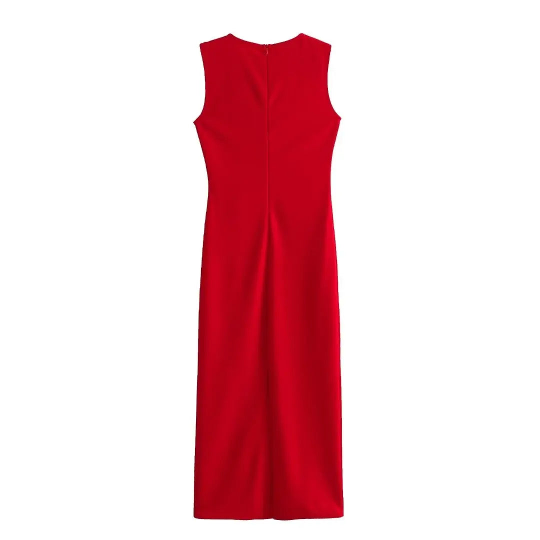 Maxy Sleeveless Red Dress Elegant Party Dresses Women Female Pretty Women's Long Clothing  Y2k