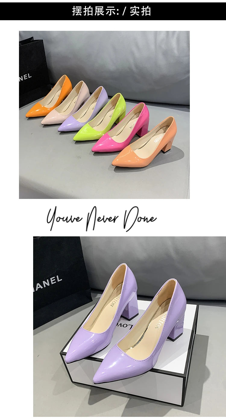 Momsey 2024 New Spring Pumps Fashion High Heels Shoes Women Slip on Ladies Pumps for Party Dress Candy Shoes