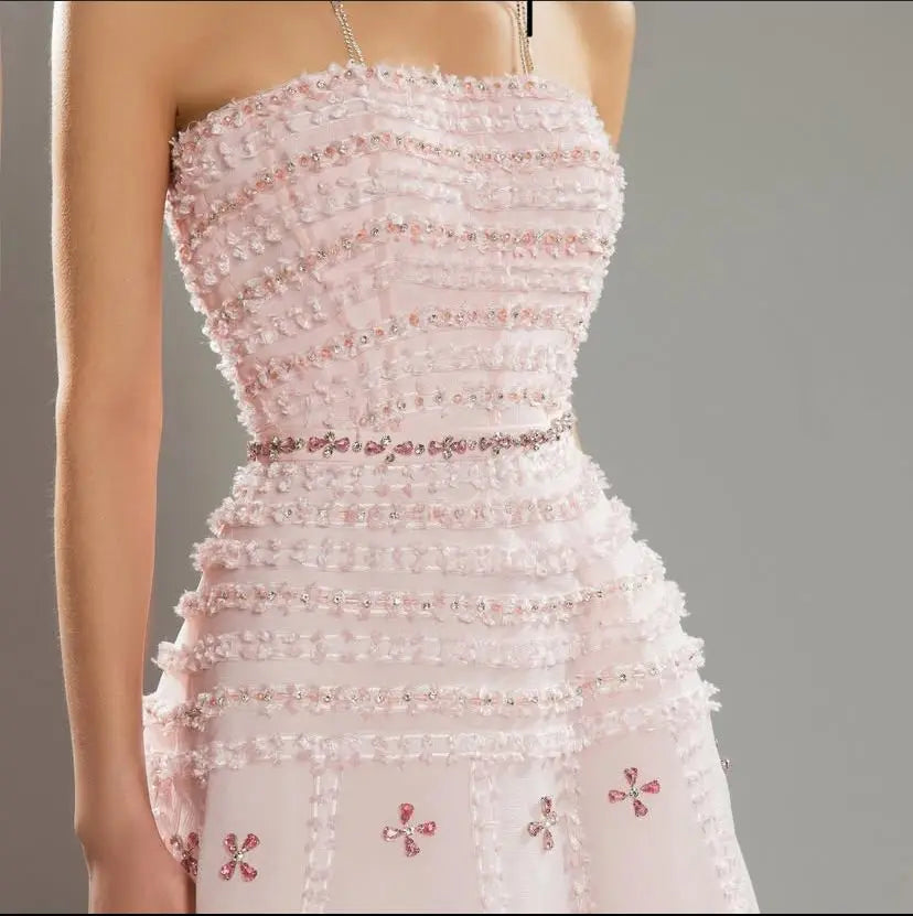 Maxy Customized Strapless Floor Length Crystal Beads The Latest Models Luxurious Evening Dresses Formal Dress