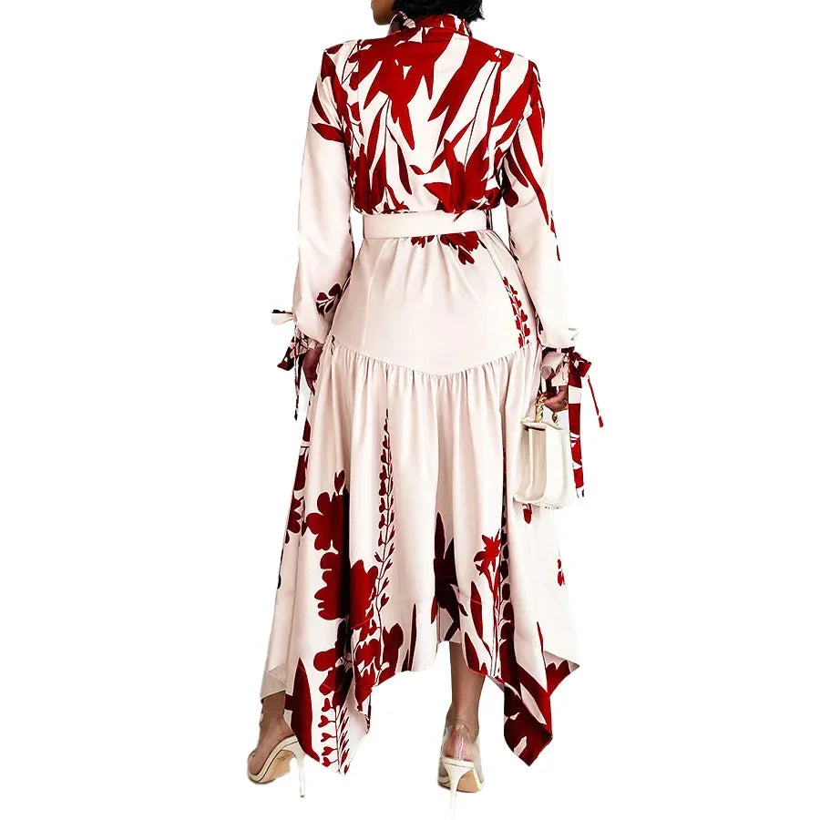 Babs Elegant Polyester African Party Evening Dresses for Women Summer 2024 African Long Sleeve Print Long Macy Dress Gowns Outfits