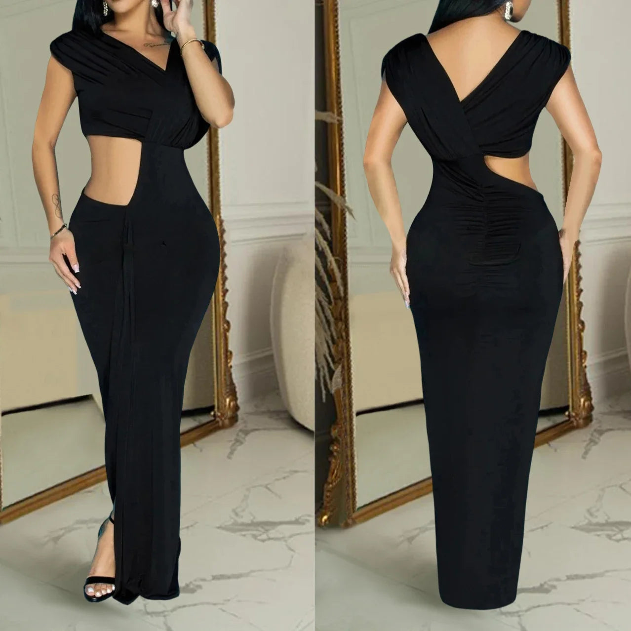 Babs Sexy Split Elegant Dress Women for Wedding Party Cocktail Prom Dress Hollow Out Christmas Long Ready Formal Evening Dresses HX89