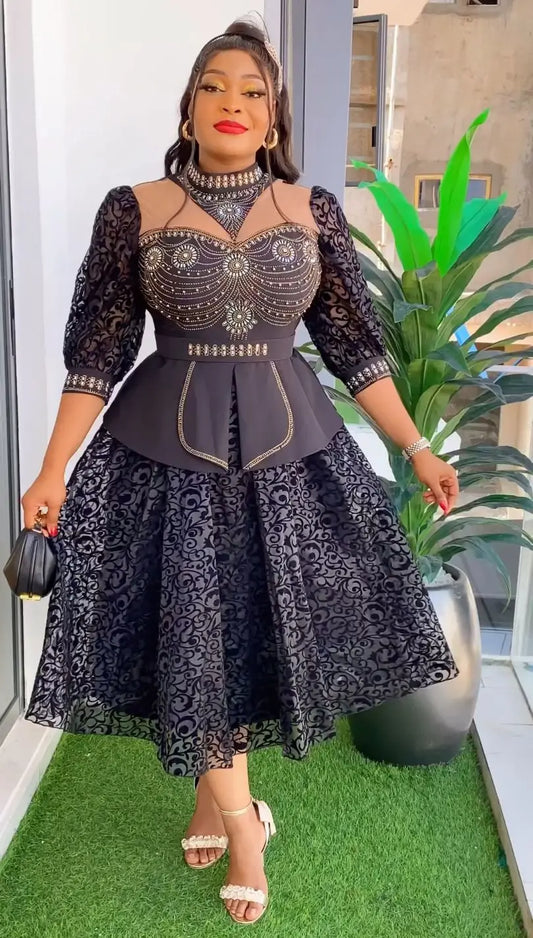 Macy Wedding Party Dresses for Women Plus Size Dashiki Ankara Evening Gown Elegant Turkey Outfit Robe Africa Clothes New