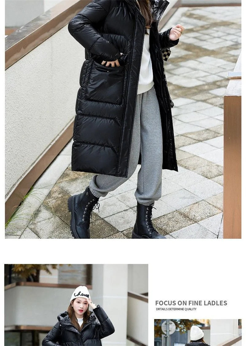 Maxy Temperament Loose Women's Winter New Fashion Korean Down Cotton-Padded Jacket Fat Sister Slim Keep Warm Cotton-Bread Service