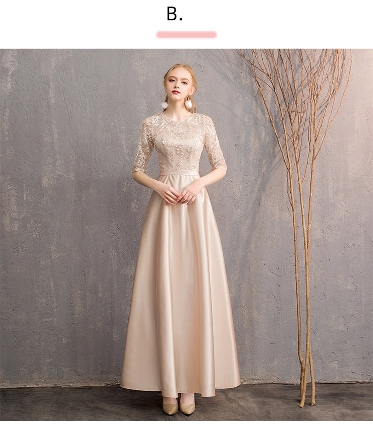 Maxy Bridesmaid Babs Dress Women 2024 New High Sense Niche Banquet Student Choir Performance Sisters Skirt Long Evening dress