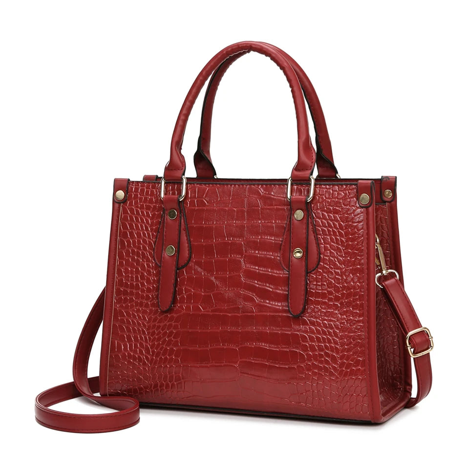 Maxy Luxury Crocodile Pattern Handbag Women Large Tote Shoulder Bags Designer Fashion Alligator Leather Crossbody Bag Ladies Handbags