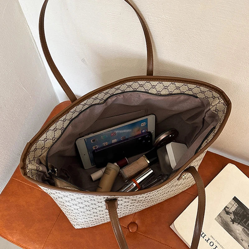 Maxy High End High-capacity Bag For Women, New Trendy Tote Bag, Versatile Commuting Texture Portable Shoulder Bag