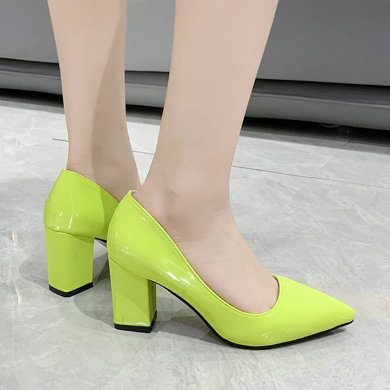 Momsey 2024 New Spring Pumps Fashion High Heels Shoes Women Slip on Ladies Pumps for Party Dress Candy Shoes