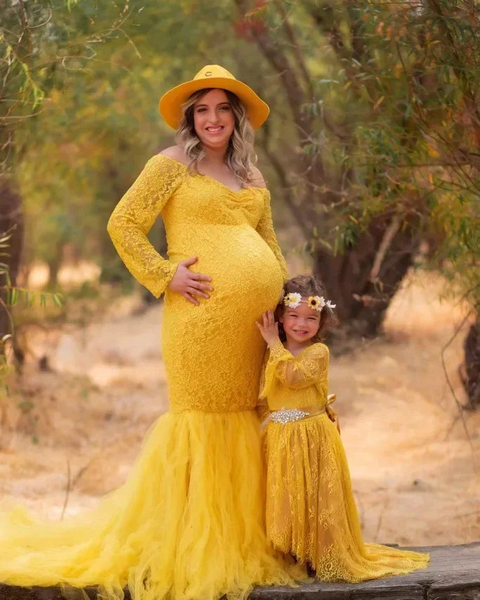 Elegant Maternity Gown Lace Macy Dress Pregnant Women Clothes Photography Pregnancy Dress Maternity Dresses for Photo Shoot