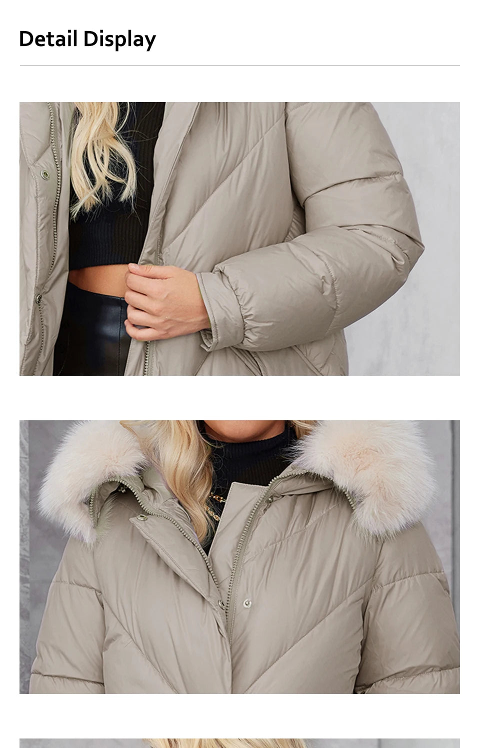 Macy Women's Winter Plus Size Long Parka Coat Warm Women's Jacket Slash Pocket Fashion Hooded Women's Jacket