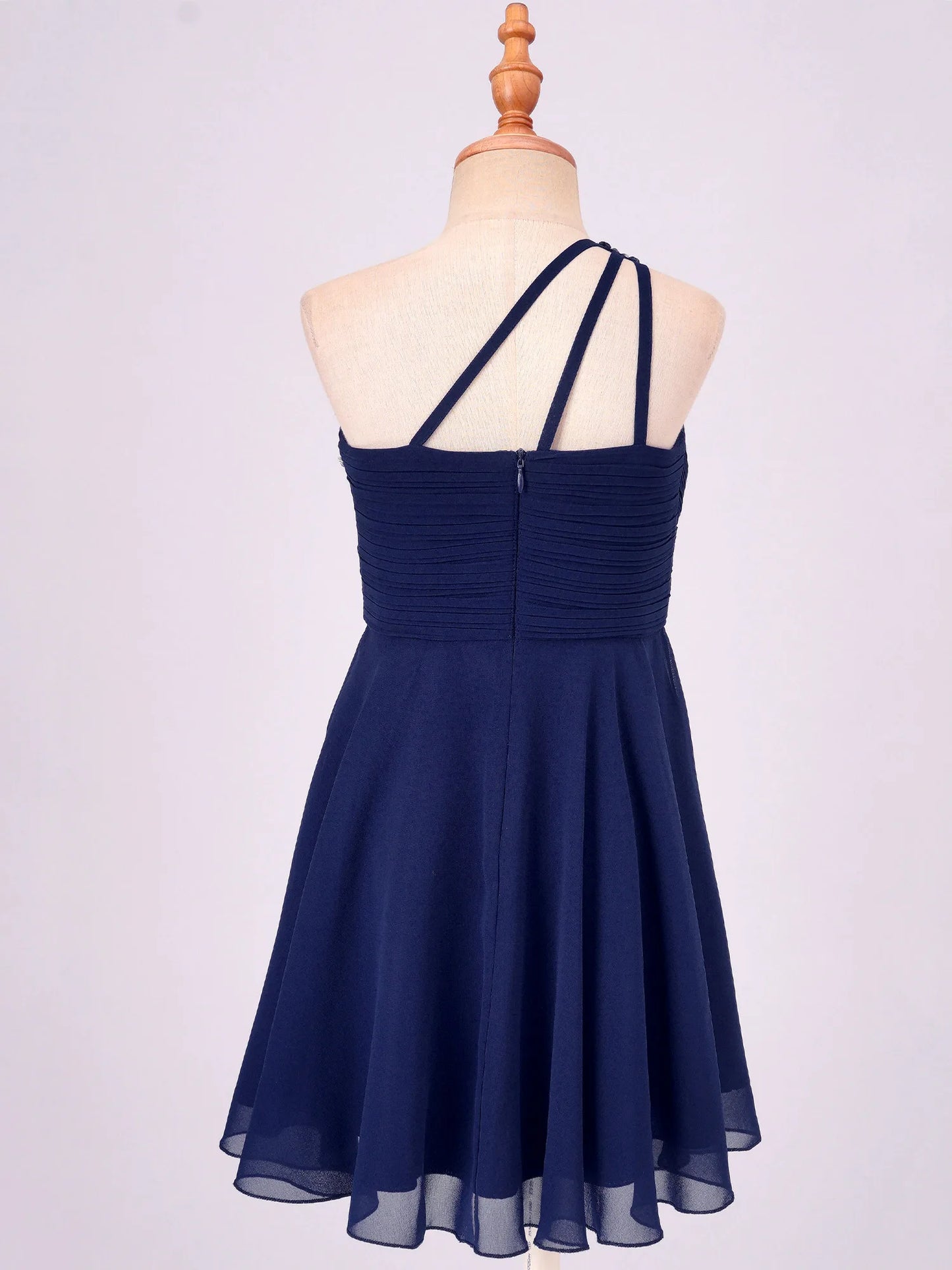 Macy Girls Elegant Beaded Party Dress One Shoulder A-Line Chiffon Princess Dresses Wedding Birthday Prom Evening Gown