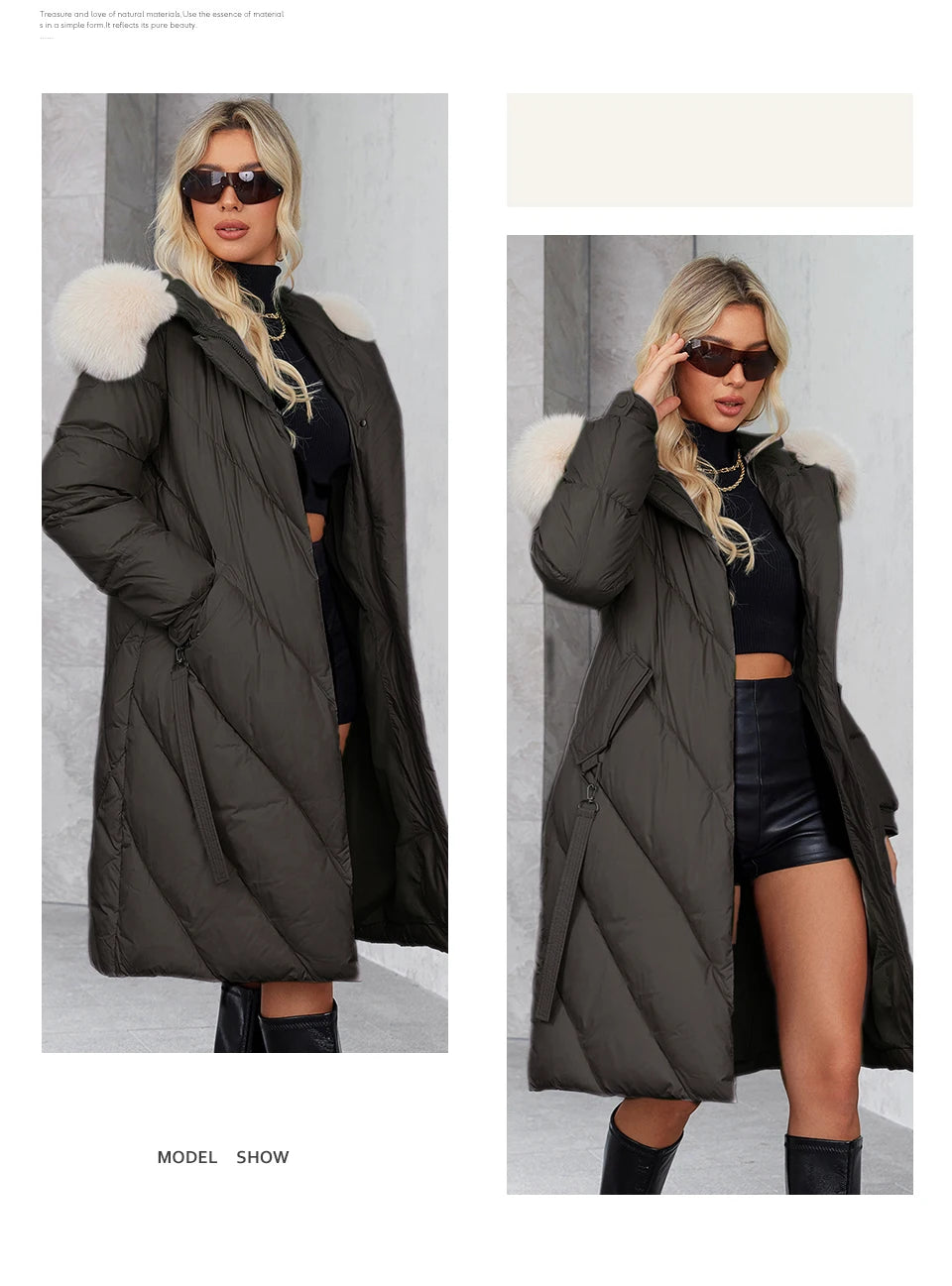 Macy Women's Winter Plus Size Long Parka Coat Warm Women's Jacket Slash Pocket Fashion Hooded Women's Jacket