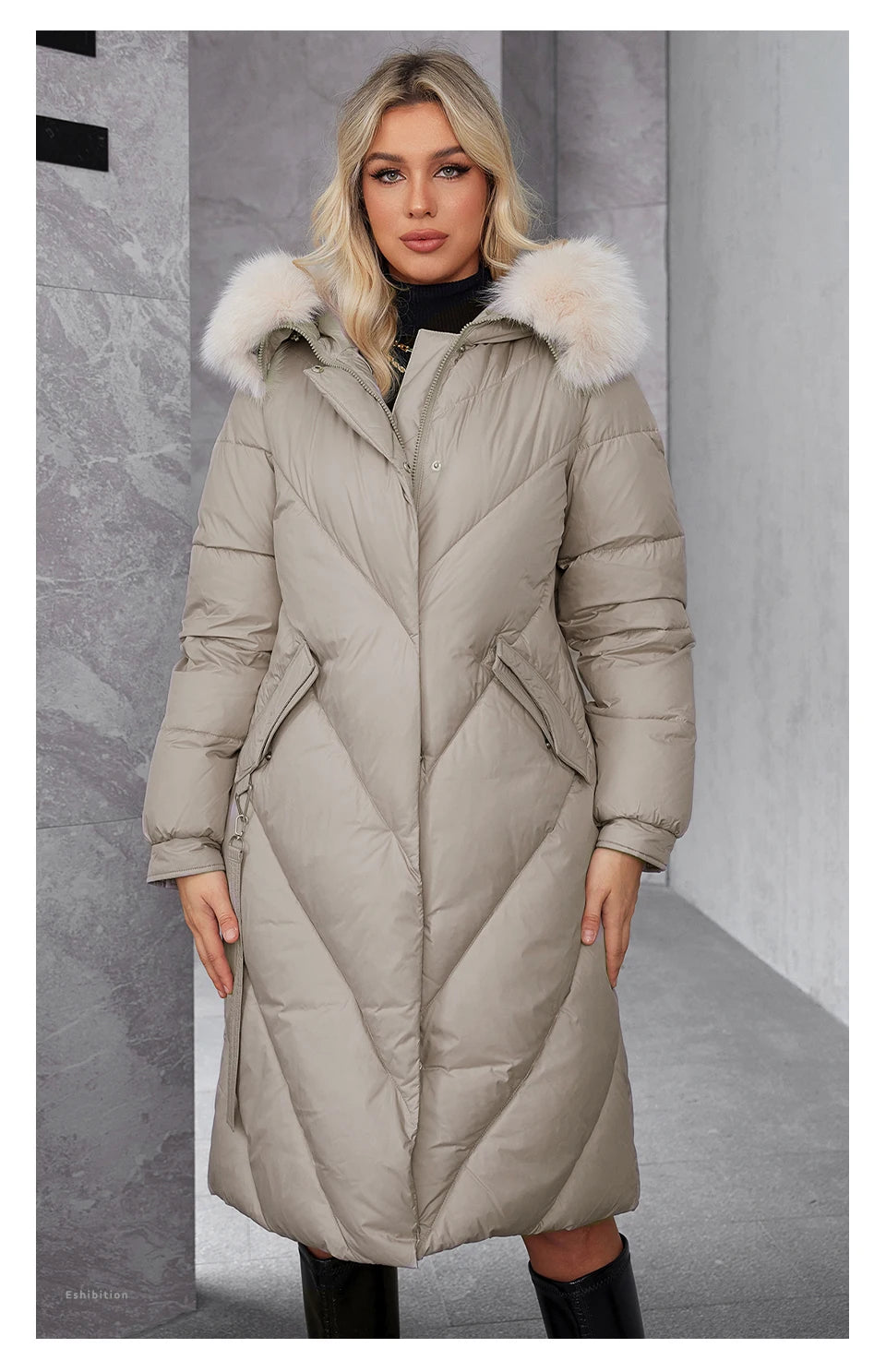 Macy Women's Winter Plus Size Long Parka Coat Warm Women's Jacket Slash Pocket Fashion Hooded Women's Jacket