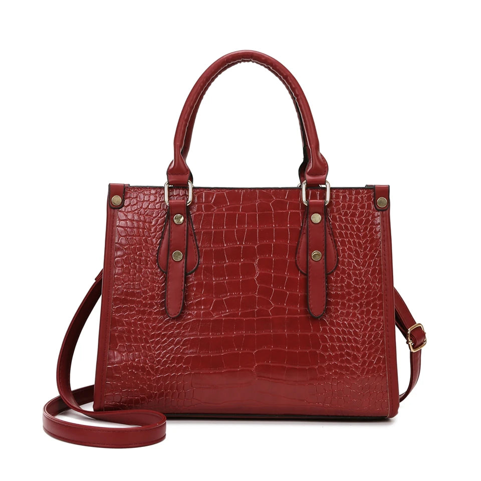 Maxy Luxury Crocodile Pattern Handbag Women Large Tote Shoulder Bags Designer Fashion Alligator Leather Crossbody Bag Ladies Handbags