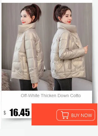 New Korean Gracy Down Cotton Coat Women Long Winter Puffer Parkas Thicken Warm Hooded Cotton-Padded Jacket Coat Zipper Overcoat