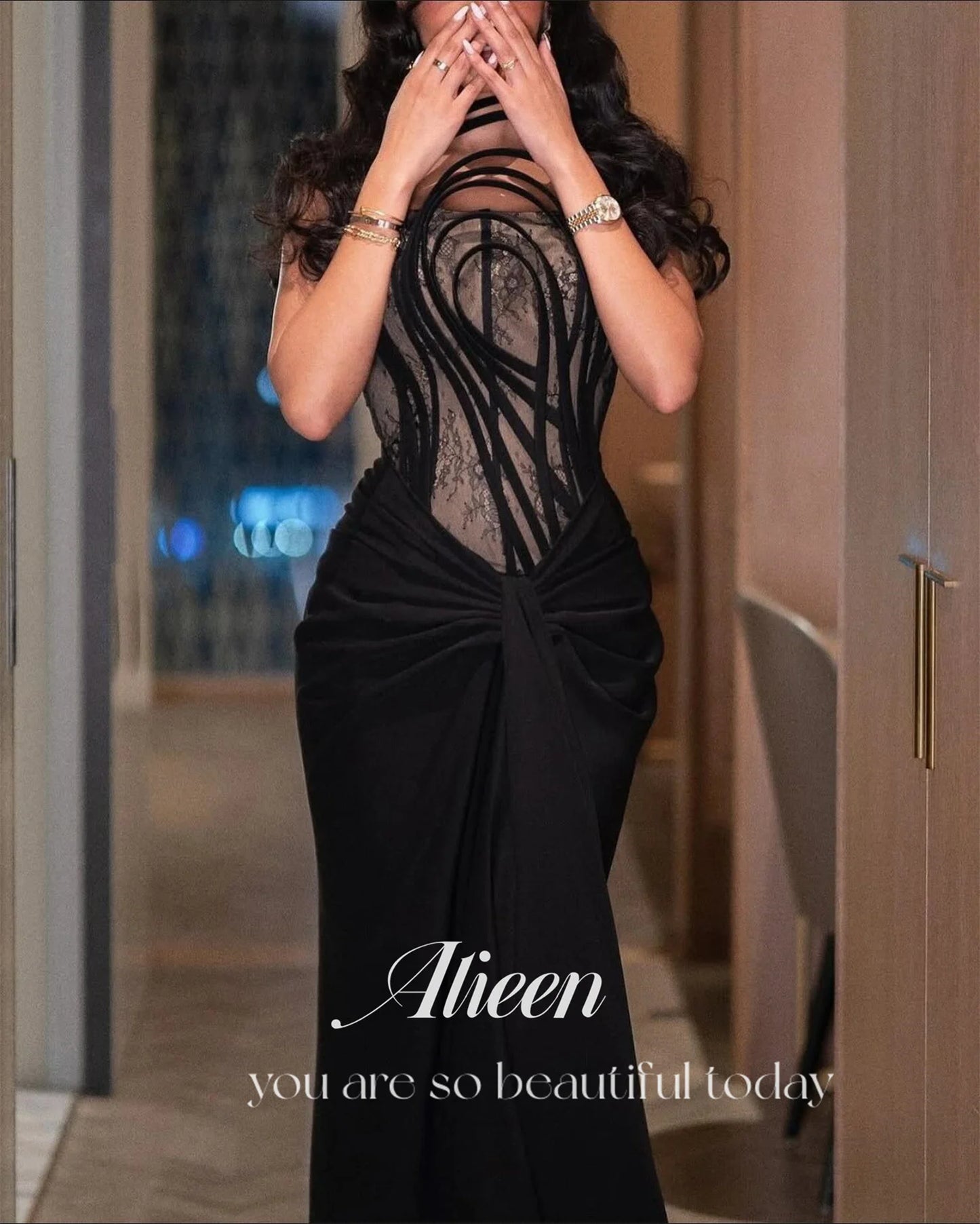 Maxy Aileen Customized Elegant Evening Dresses for Women Luxury Evening Dresses 2025 New Black Wedding Dress Special Occasions Prom