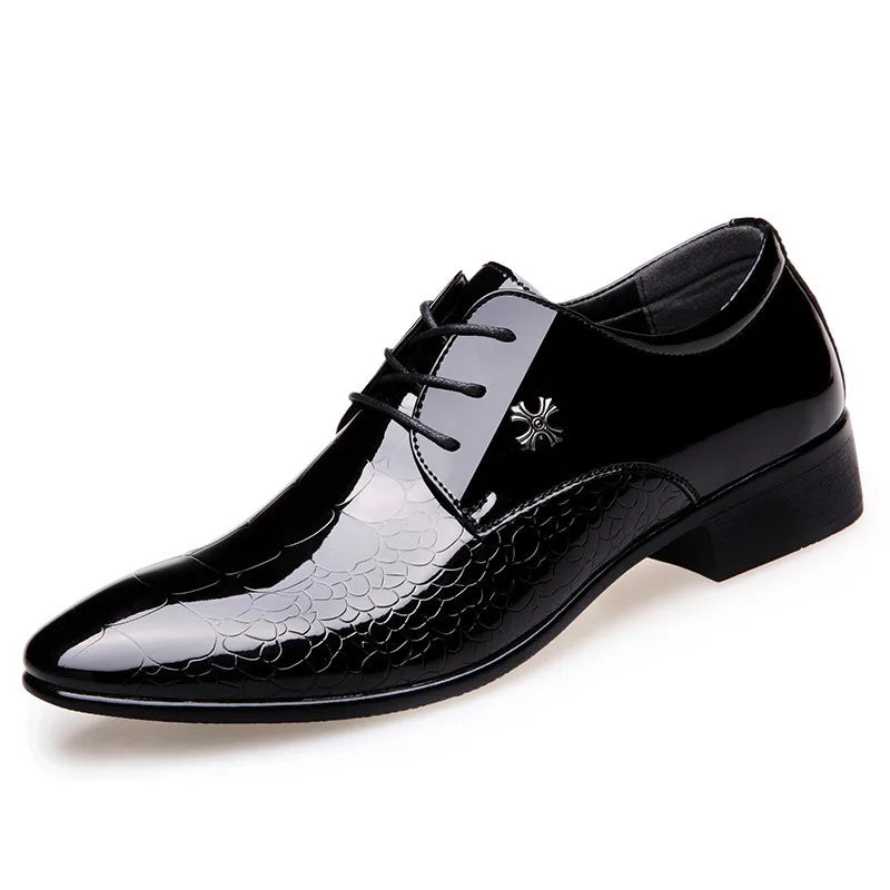 Visco Newest oxford shoes for men luxury patent leather wedding shoes pointed toe dress shoes classic derbies plus size 38-48