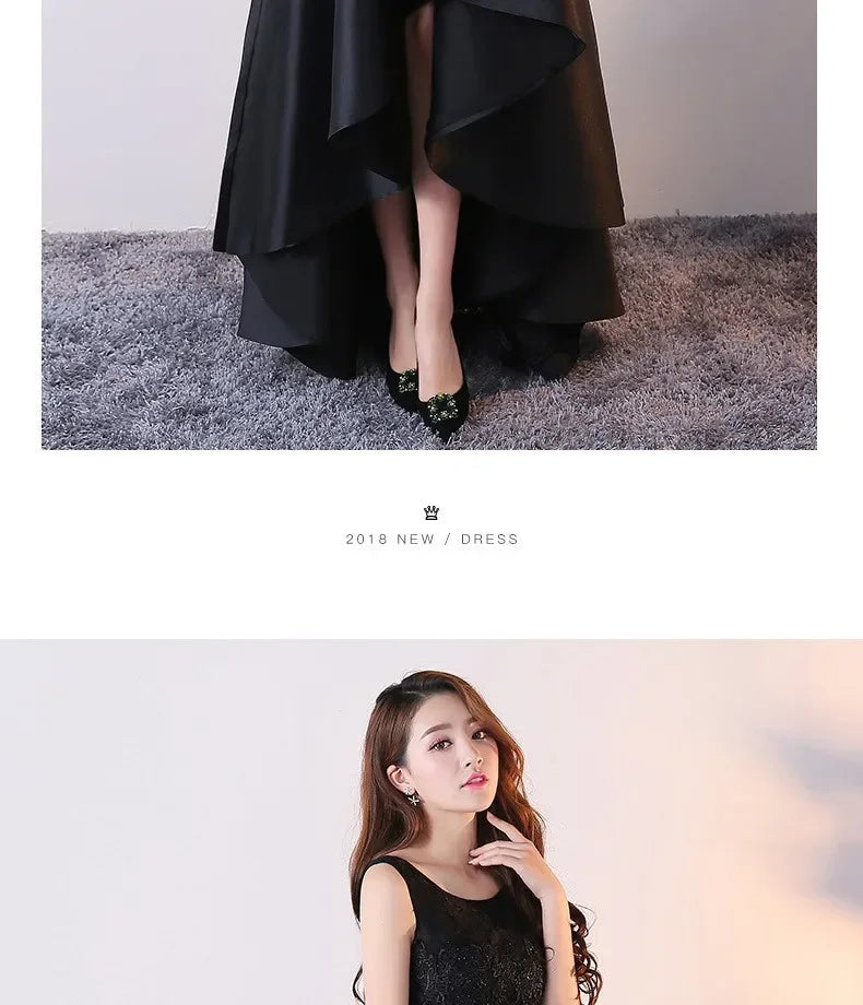 Maxy Evening Dress for Women New Style Simple, Elegant and Elegant Black Long Style Banquet Elegant Host Socialite Dress