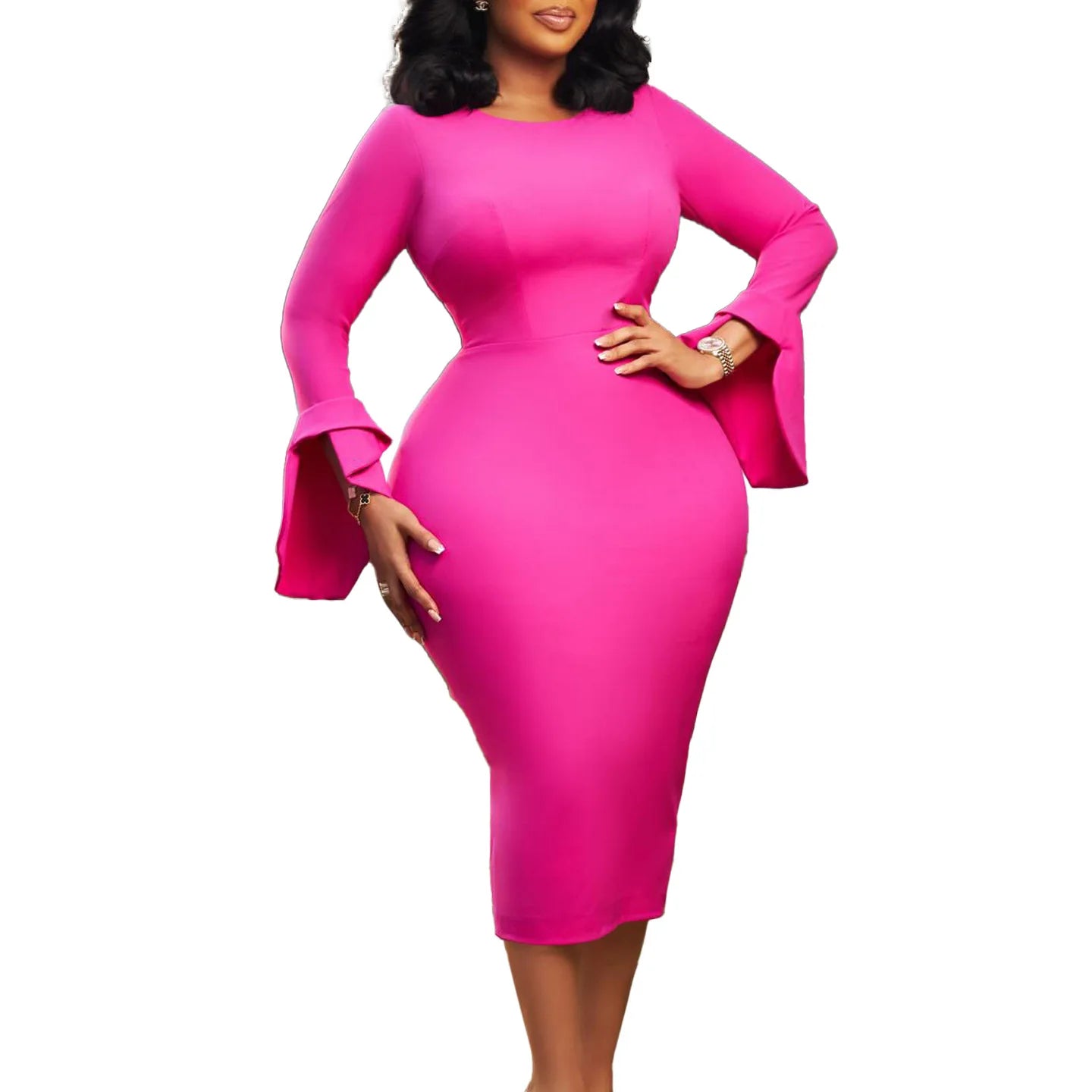 Babs Elegant Dresses Women Solid Color Pencil Slim Bodycon Dress Ankara Dashiki Africa Clothing Evening Party Gown