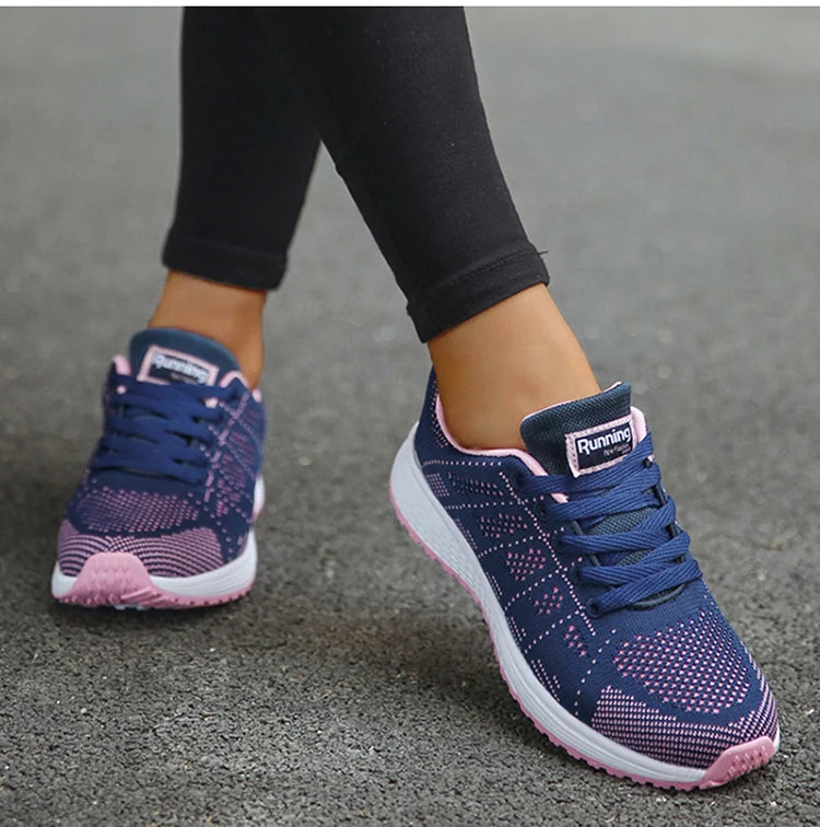 Macy New Fashion Sneakers For Women Walking Soft Sneakers Women Mesh Fabric Lace Up Female Footwear Shoes For Women