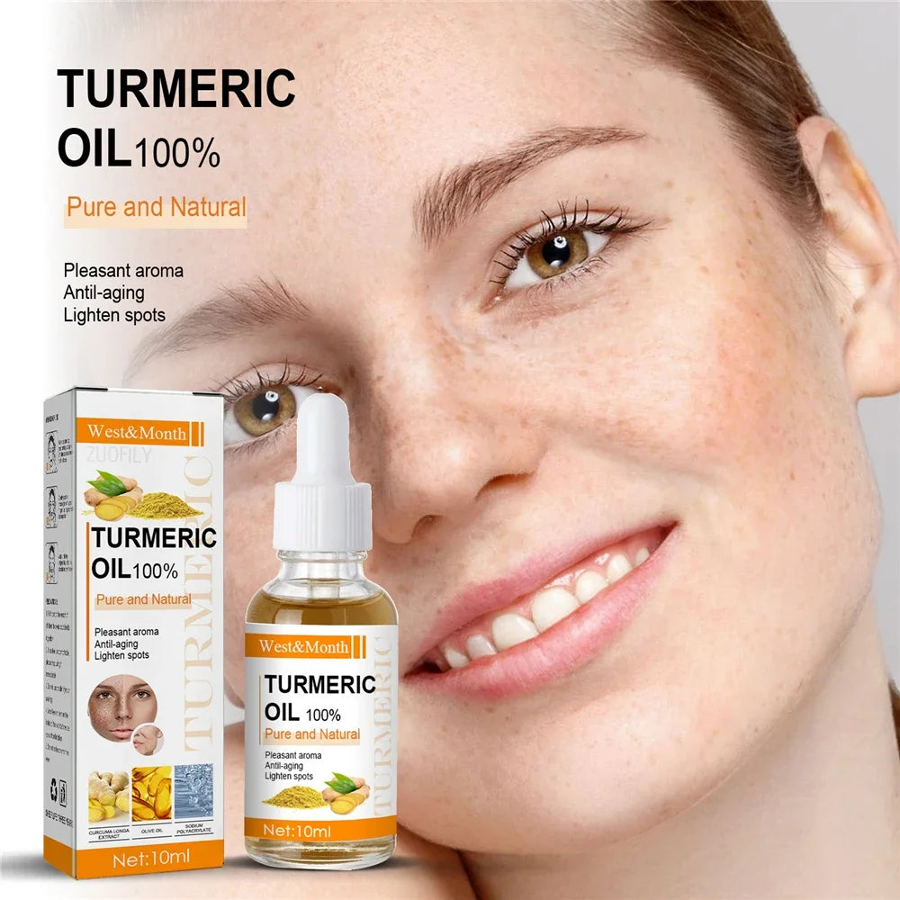 Babs New Turmeric Oil Glow to Facial Lightening Brightening Serum For Black Brown Skin Leg Hand Body Whitening for Dark Skin 10/30ml