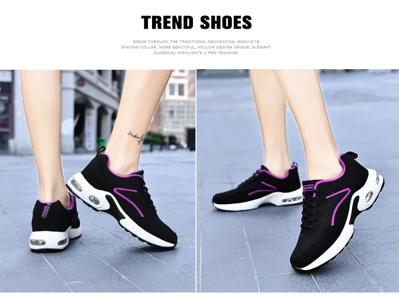 Maxy Women Casual Shoes Mesh Breathable Vulcanized Shoes Woman Autumn Fashion Comfortable Sneakers Women Mesh Casual Sports Sheos