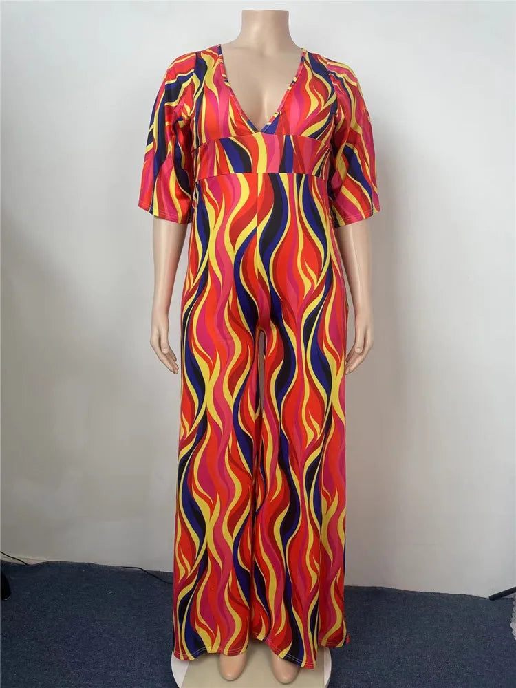Maxy Plus Size Jumpsuit Women Clothing Casual Tank Slip Wide Leg One Piece Outfit Summer Fashion Romper