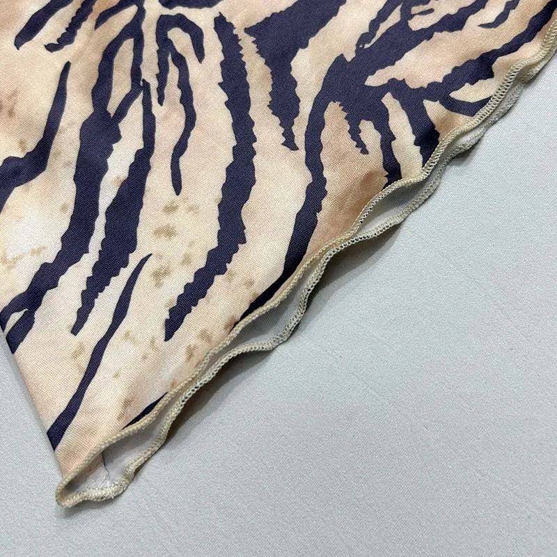 Amay Tiger Printed Two Piece Set for Women, Sexy Long Sleeve Tops, Maxi Skirts, Matching Sets, Slim Outfits, Party Wear, Summer