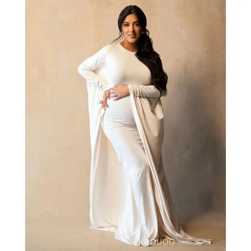 Maxy Pregnancy Photo Shoot Casual Gown Elegant Batwing Sleeve Maternity Cocktail Party Bodycon Maxy Long Mermaid Evening Dresses