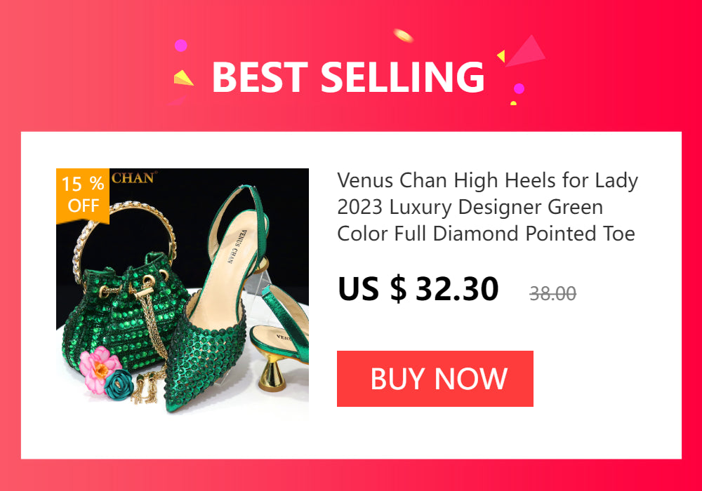 Venus Chan 2023 Newest INS Style Lace Elegant High Heels Pointed-Toe Nigeria Popular Design African Ladies Shoes And Bag Set