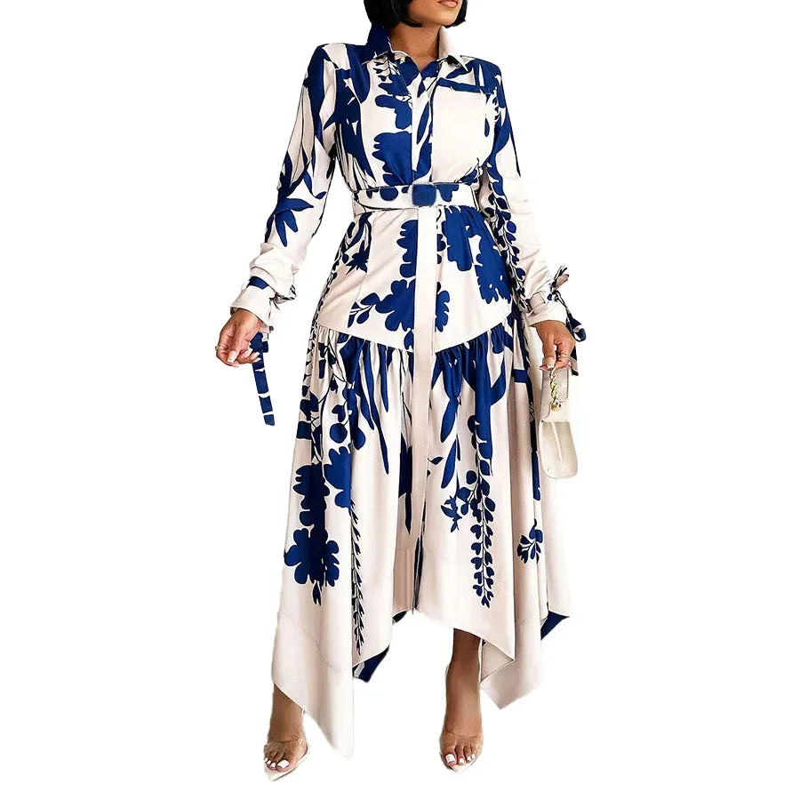 Babs Elegant Polyester African Party Evening Dresses for Women Summer 2024 African Long Sleeve Print Long Macy Dress Gowns Outfits