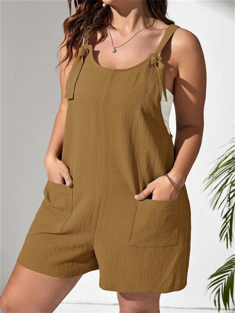 Maxy Plus Size Women Clothing Romper Solid Jumpsuit Slip Corset Sexy Casual Shorts New Style Summer dresses