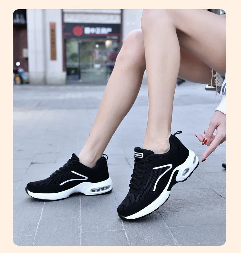 Maxy Women Casual Shoes Mesh Breathable Vulcanized Shoes Woman Autumn Fashion Comfortable Sneakers Women Mesh Casual Sports Sheos